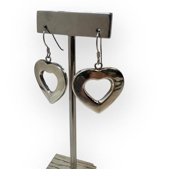 925 Heart dangle earrings - Picture 2 of 4